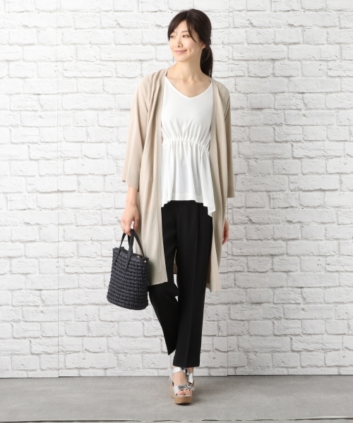 LEPSIM(レプシィム)の「14Gソデフレアロングカーディガン 759263(カーディガン/ボレロ・レディース・トップグレー/ブラック/グレイッシュベージュ/ダークネイビー・FREE)」の13枚目の写真