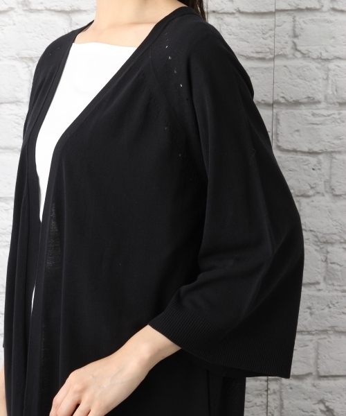 LEPSIM(レプシィム)の「14Gソデフレアロングカーディガン 759263(カーディガン/ボレロ・レディース・トップグレー/ブラック/グレイッシュベージュ/ダークネイビー・FREE)」の6枚目の写真