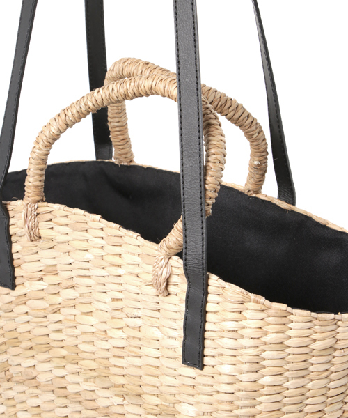 STUDIOUS（ステュディオス）の「【Beau're】ビックカゴトート（かごバッグ・レディース・ブラック/アイボリー・FREE）」の4枚目の写真