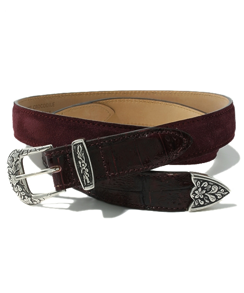TIBERIO FERRETTI ベルト クロコダイル ブラック ブラウン