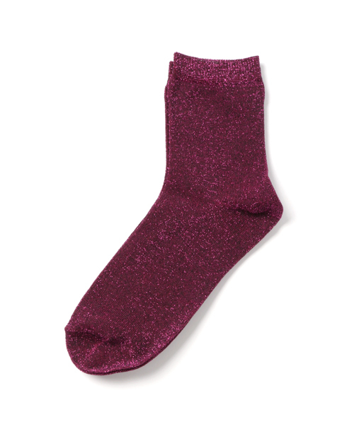 WEGO（ウィゴー）の「WEGO/ラメソックス（ソックス/靴下・レディース・ブルー/パープル/ピンク/ゴールド/ブラック/ブラウン/グリーン/シルバー/その他1/ライトピンク/ホワイト/レッド/ブラック系その他/サックスブルー・FREE）」の9枚目の写真