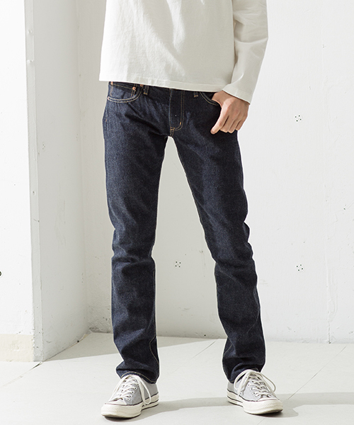 Made in JAPAN denim (slim straight)(メイドインジャパンデニム(スリムストレート))の「【MadeInJapan】SlimStraightXXtype -One Wash-/スリムストレートデニムパンツ(デニムパンツ・メンズ・ネイビー・33inch/29inch/27inch/30inch/32inch/28inch/34inch/31inch)」の1枚目の写真