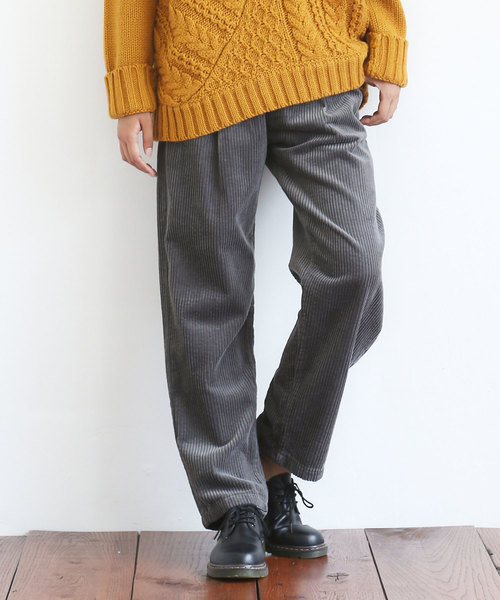 CUBE SUGAR(キューブシュガー)の「6Wコーディロイテーパードパンツ(その他パンツ・レディース・グレー/ピンク/ブルー/キャメル・S/M)」の2枚目の写真