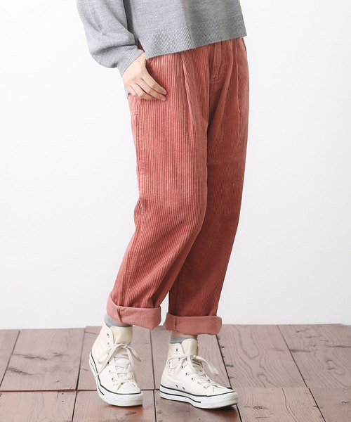 CUBE SUGAR(キューブシュガー)の「6Wコーディロイテーパードパンツ(その他パンツ・レディース・グレー/ピンク/ブルー/キャメル・S/M)」の1枚目の写真