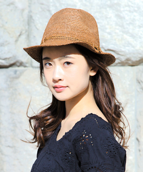 14+(イチヨンプラス)の「ラフィアこま編み中折れハット(ハット・レディース・ベージュ系その他/ピンク/オレンジ/ライトグレー/ライトブラウン/グリーン系その他/ブルー・FREE)」の19枚目の写真