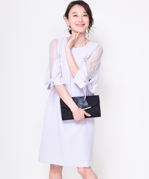 レーススリットスリーブサックワンピース