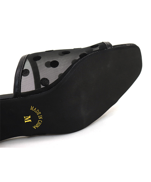 SESTO（セスト）の「シースルードットチュールのチャンキーヒールミュールサンダル（サンダル・レディース・グレイッシュベージュ/ブラウン/ブラック・L/3L/S/LL/M）」の11枚目の写真