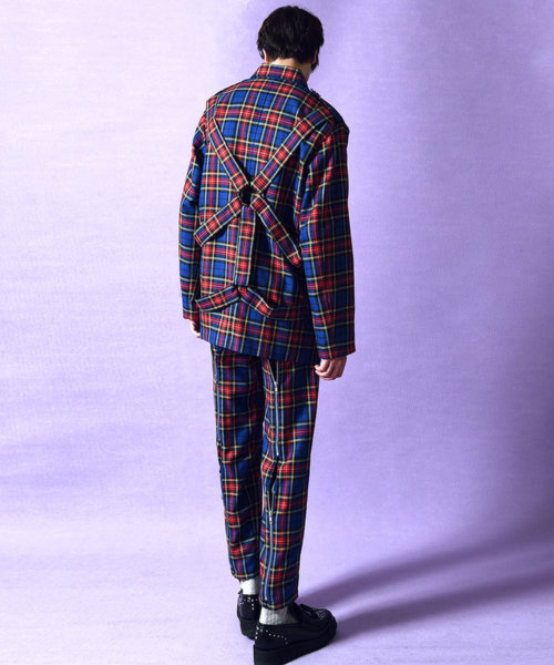 MILKBOY 大判フラップ付き タータンチェック柄ボンテージパンツ MILKBOY（ミルクボーイ）の「CHECKERED ボンテージパンツ（その他