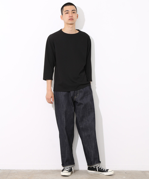 Lee（リー）の「【Lee for ADAM ET ROPE'】セルビッジワイドデニム（デニムパンツ・メンズ・ネイビー・XS/S/M/L）」の2枚目の写真