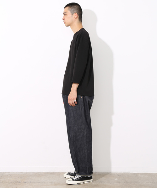 Lee（リー）の「【Lee for ADAM ET ROPE'】セルビッジワイドデニム（デニムパンツ・メンズ・ネイビー・XS/S/M/L）」の12枚目の写真