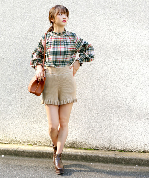 Heather（ヘザー）の「フリルネックチェックブラウス　813745（シャツ/ブラウス・レディース・ホワイト系その他/グリーン系その他/レッド系その他/ホワイト・FREE）」の5枚目の写真