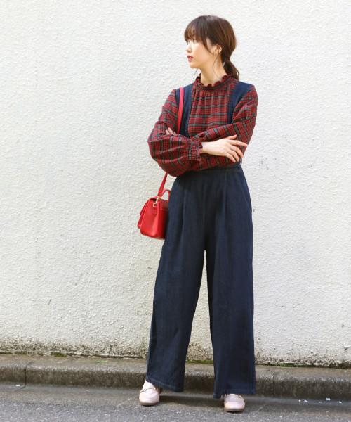 Heather（ヘザー）の「フリルネックチェックブラウス　813745（シャツ/ブラウス・レディース・ホワイト系その他/グリーン系その他/レッド系その他/ホワイト・FREE）」の6枚目の写真