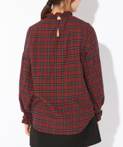 Heather（ヘザー）の「フリルネックチェックブラウス　813745（シャツ/ブラウス・レディース・ホワイト系その他/グリーン系その他/レッド系その他/ホワイト・FREE）」の9枚目の写真