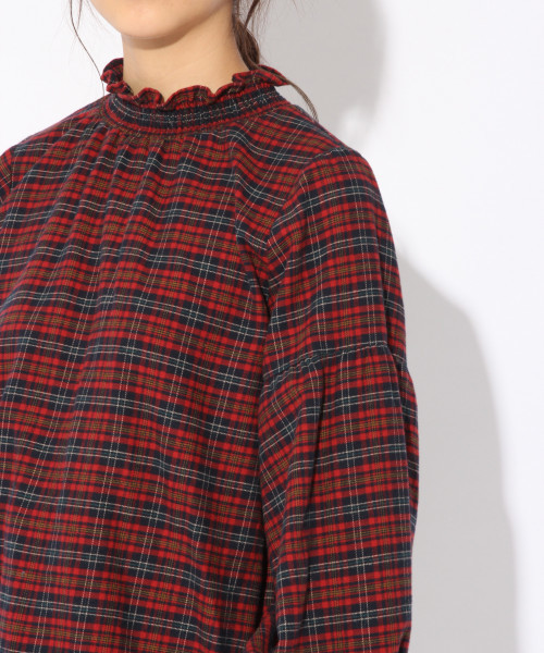 Heather（ヘザー）の「フリルネックチェックブラウス　813745（シャツ/ブラウス・レディース・ホワイト系その他/グリーン系その他/レッド系その他/ホワイト・FREE）」の11枚目の写真