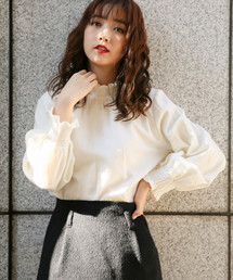 Heather | フリルネックチェックブラウス　813745(シャツ/ブラウス)