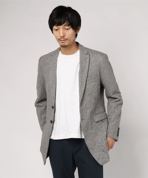 Luv maison（ラブメゾン）の「キャッチワッシャーロングジャケット（テーラードジャケット・メンズ・ブラック/グレー・M/XL）」の2枚目の写真