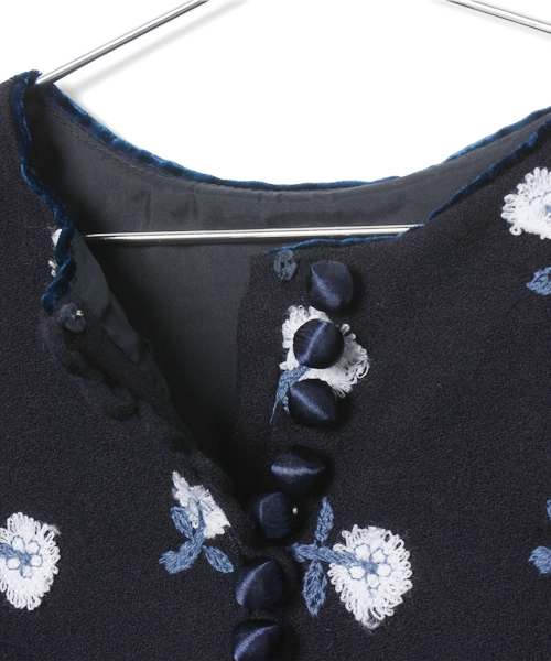 minä perhonen キッズ 刺繍入りノースリーブワンピース130 minä