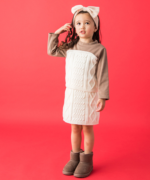 Petit Main プティマイン の ニットビスチェ スカートセット ワンピース Wear