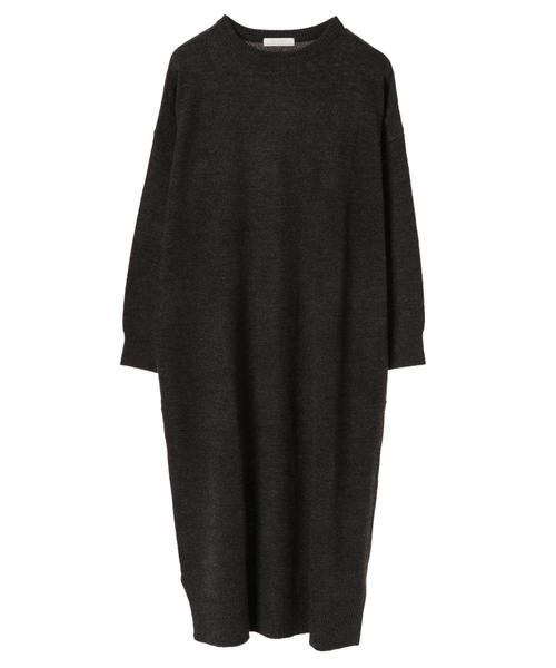 AMERICAN HOLIC(アメリカンホリック)の「・クルーネックニットロングワンピース(ワンピース・レディース・モカ/ブラック/チャコールグレー/ベージュ系その他2・FREE)」の5枚目の写真