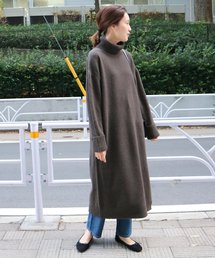 サイドスリットボトルネックニットワンピース◆
