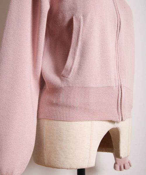 tocco 袖口フリル2wayエコファー付きニットパーカー tocco closet（トッコ クローゼット）の「袖口フリル2WAYエコファー
