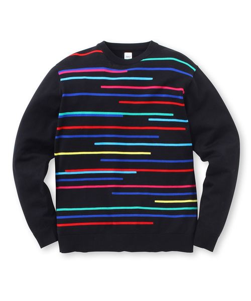 マルチランダムボーダーニット メンズ ニット ボーダー コットン
