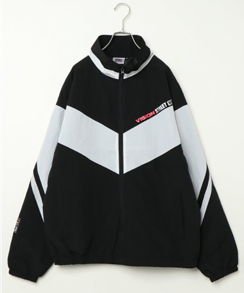 VISION STREET WEAR（ヴィジョンストリートウェア）の「VISION ビジョン ワッシャーナイロン切り替えジャケット（ナイロンジャケット・メンズ・ブラック/パープル/レッド・LL/M/L）」の2枚目の写真