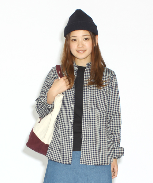 BEAMS BOY（ビームスボーイ）の「□BEAMS BOY / ネル チェック B.D.**（シャツ/ブラウス・レディース・ブラウン/レッド/ワイン/グリーン/インディゴブルー/ネイビー・ONE SIZE）」の3枚目の写真