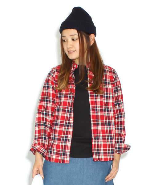 BEAMS BOY（ビームスボーイ）の「□BEAMS BOY / ネル チェック B.D.**（シャツ/ブラウス・レディース・ブラウン/レッド/ワイン/グリーン/インディゴブルー/ネイビー・ONE SIZE）」の5枚目の写真