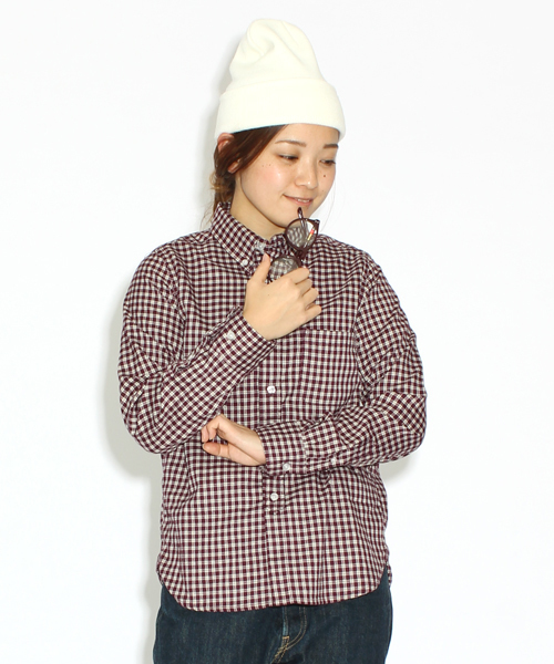 BEAMS BOY（ビームスボーイ）の「□BEAMS BOY / ネル チェック B.D.**（シャツ/ブラウス・レディース・ブラウン/レッド/ワイン/グリーン/インディゴブルー/ネイビー・ONE SIZE）」の6枚目の写真