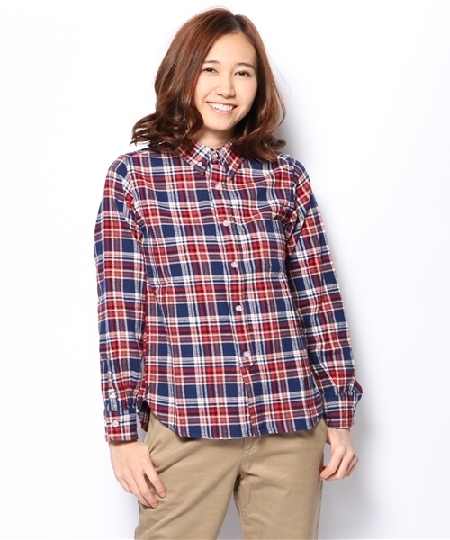 BEAMS BOY（ビームスボーイ）の「□BEAMS BOY / ネル チェック B.D.**（シャツ/ブラウス・レディース・ブラウン/レッド/ワイン/グリーン/インディゴブルー/ネイビー・ONE SIZE）」の12枚目の写真