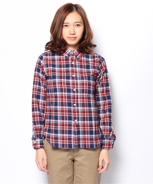 BEAMS BOY（ビームスボーイ）の「□BEAMS BOY / ネル チェック B.D.**（シャツ/ブラウス・レディース・ブラウン/レッド/ワイン/グリーン/インディゴブルー/ネイビー・ONE SIZE）」の16枚目の写真