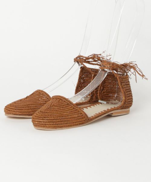 KIIRA(キーラ)の「【KiiRA】RAFFIA SANDALS(サンダル)」|ブラウン