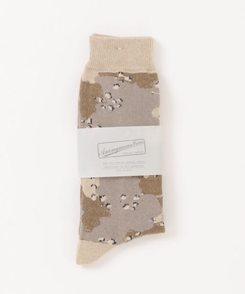 ANONYMOUSISM（アノニマスイズム）の「【AnonymousIsm】カモ/クルー丈ソックス/アノニマスイズム（ソックス/靴下・メンズ・ベージュ/カーキ/アーミー/モスグリーン/ライトブラウン・ﾌﾘｰ(M)/25cm～27cm/23cm～25cm）」の2枚目の写真