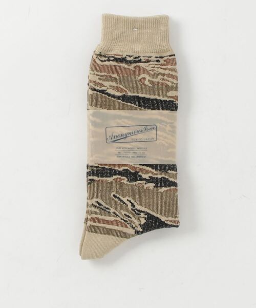 ANONYMOUSISM（アノニマスイズム）の「【AnonymousIsm】カモ/クルー丈ソックス/アノニマスイズム（ソックス/靴下・メンズ・ベージュ/カーキ/アーミー/モスグリーン/ライトブラウン・ﾌﾘｰ(M)/25cm～27cm/23cm～25cm）」の8枚目の写真