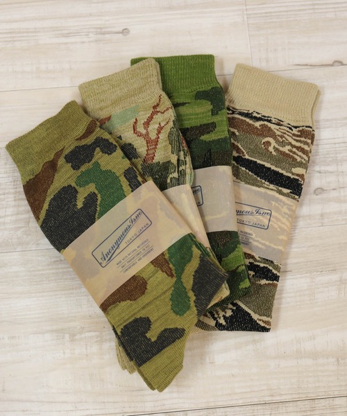 ANONYMOUSISM（アノニマスイズム）の「【AnonymousIsm】カモ/クルー丈ソックス/アノニマスイズム（ソックス/靴下・メンズ・ベージュ/カーキ/アーミー/モスグリーン/ライトブラウン・ﾌﾘｰ(M)/25cm～27cm/23cm～25cm）」の9枚目の写真