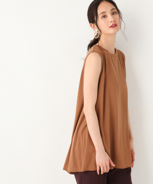 GLOBAL WORK(グローバルワーク)の「Aラインチュニックノースリーブ/836489(Tシャツ/カットソー・レディース・ブラウン/ダークグレー/グレー系その他4/ホワイト・MEDIUM/LARGE)」の4枚目の写真