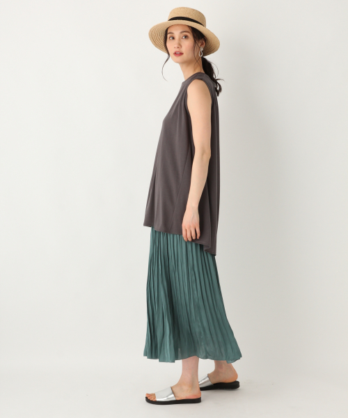 ENFOLDグレー ノースリーブ チュニック Aライン ENFOLDグレー ノースリーブ チュニック Aライン ENFOLDグレー