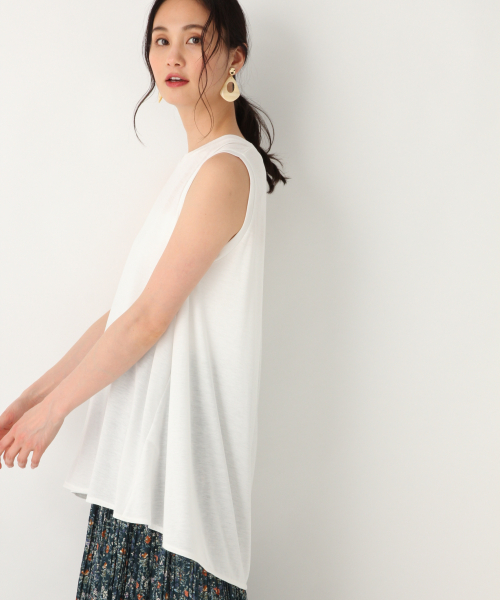 GLOBAL WORK(グローバルワーク)の「Aラインチュニックノースリーブ/836489(Tシャツ/カットソー・レディース・ブラウン/ダークグレー/グレー系その他4/ホワイト・MEDIUM/LARGE)」の14枚目の写真