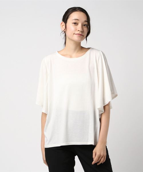 B.I.D.(ビーアイディー)の「bid / 袖フレアプルオーバー(Tシャツ/カットソー・レディース・ブラック/ベージュ/オフホワイト・FREE)」の6枚目の写真