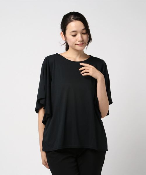 B.I.D.(ビーアイディー)の「bid / 袖フレアプルオーバー(Tシャツ/カットソー・レディース・ブラック/ベージュ/オフホワイト・FREE)」の7枚目の写真