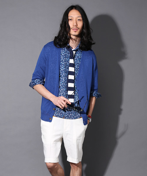 UNION STATION（ユニオンステーション）の「【スマート6月号/2014　成宮寛貴さん着用】 フレンチリネンショーツ（その他パンツ・メンズ・サックスブルー/ネイビー/ピンク/ホワイト/ロイヤルブルー/イエロー・MEDIUM/LARGE/LL）」の2枚目の写真