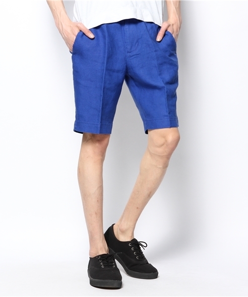 UNION STATION（ユニオンステーション）の「【スマート6月号/2014　成宮寛貴さん着用】 フレンチリネンショーツ（その他パンツ・メンズ・サックスブルー/ネイビー/ピンク/ホワイト/ロイヤルブルー/イエロー・MEDIUM/LARGE/LL）」の4枚目の写真