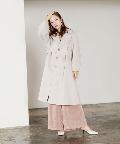 LADYMADE(レディメイド)の「サイドベルトデザインスリーブウールコート(その他アウター・レディース・ボルドー/キャメル/ライトベージュ・FREE)」の12枚目の写真