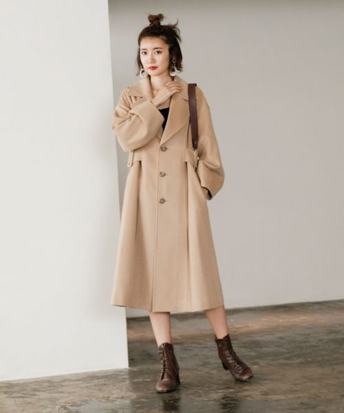 LADYMADE(レディメイド)の「サイドベルトデザインスリーブウールコート(その他アウター・レディース・ボルドー/キャメル/ライトベージュ・FREE)」の20枚目の写真