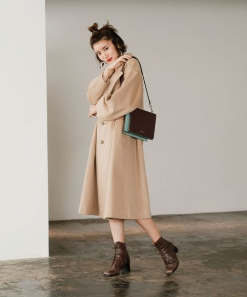 LADYMADE(レディメイド)の「サイドベルトデザインスリーブウールコート(その他アウター・レディース・ボルドー/キャメル/ライトベージュ・FREE)」の22枚目の写真