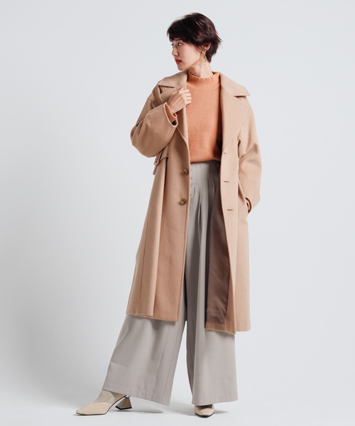 LADYMADE(レディメイド)の「サイドベルトデザインスリーブウールコート(その他アウター・レディース・ボルドー/キャメル/ライトベージュ・FREE)」の8枚目の写真
