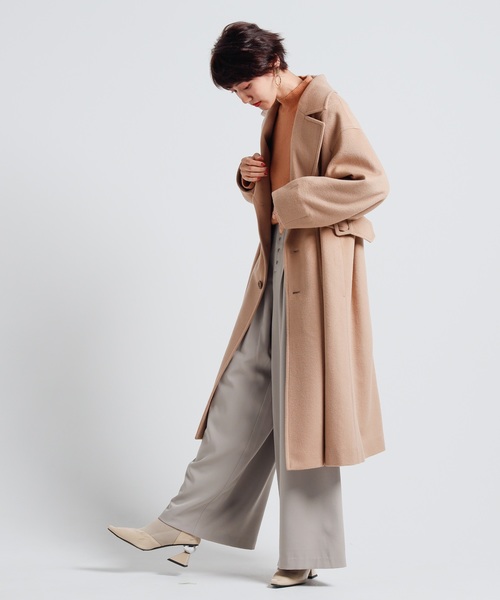 LADYMADE(レディメイド)の「サイドベルトデザインスリーブウールコート(その他アウター・レディース・ボルドー/キャメル/ライトベージュ・FREE)」の4枚目の写真