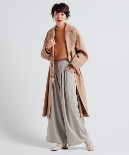 LADYMADE(レディメイド)の「サイドベルトデザインスリーブウールコート(その他アウター・レディース・ボルドー/キャメル/ライトベージュ・FREE)」の6枚目の写真