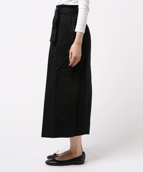 STYLEBLOCK（スタイルブロック）の「コットンツイル配色ロングタックスカート（スカート・レディース・ブラック/ベージュ/ブラウン/カーキ・M）」の5枚目の写真